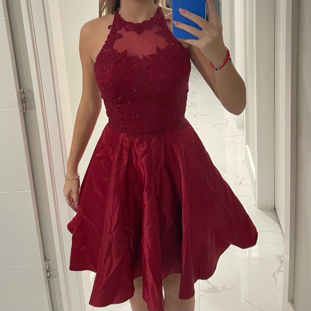 Maroon Dancing Queen mini dress
